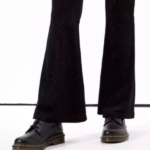 American Eagle black Velvet flare leggings